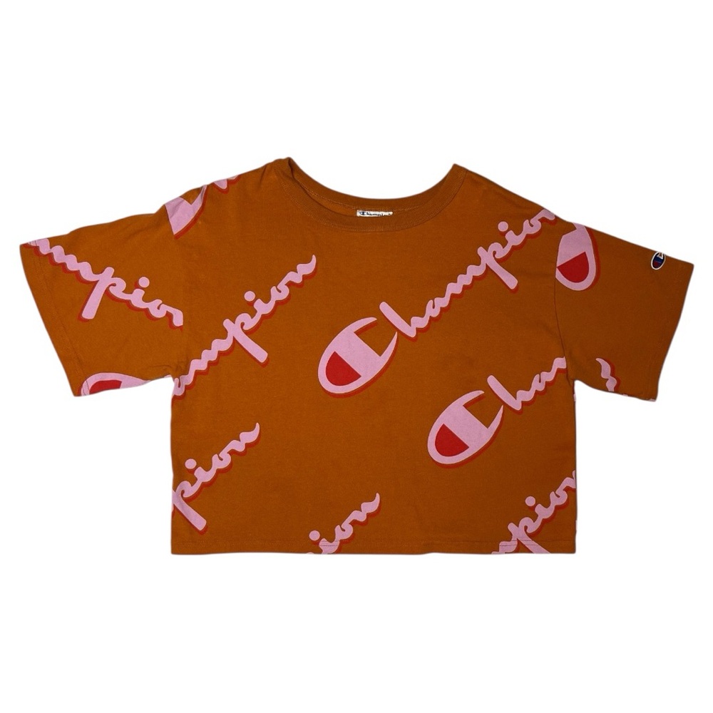 Champion Women’s Printed Cropped All Over Print Short Sleeve T-Shirt Size Medium